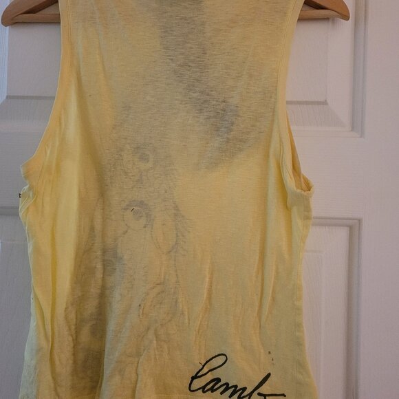 L.A.M.B Spring 2005 Peacock Yellow Tank Size M - Picture 2 of 8